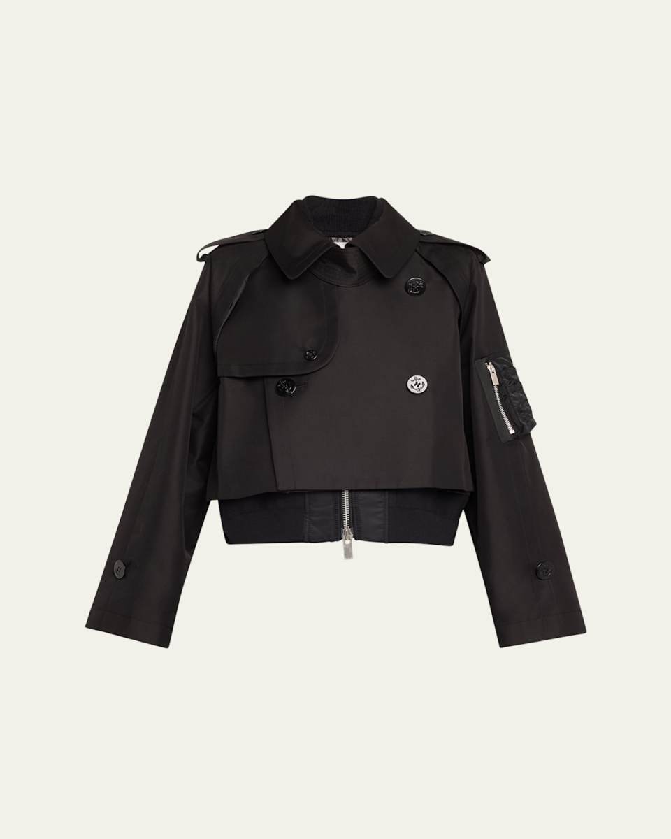 Hybrid Crop Trench Blouson Jacket